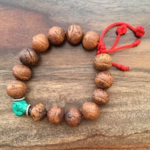 Tibetan Bracelet Turquoise & wood.  Adjustable ❤️